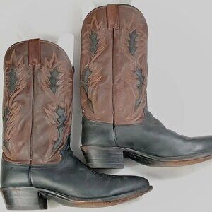 Dan Post El Paso Cowboy Boots Men’s 10.5D Brown & Black Leather Made in Mexico